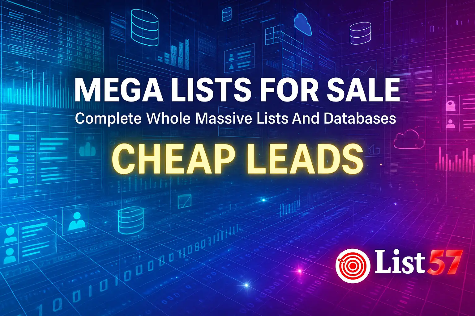 Mega Complete Huge Whole Massive Lists Leads Databases Cheap Leads List57