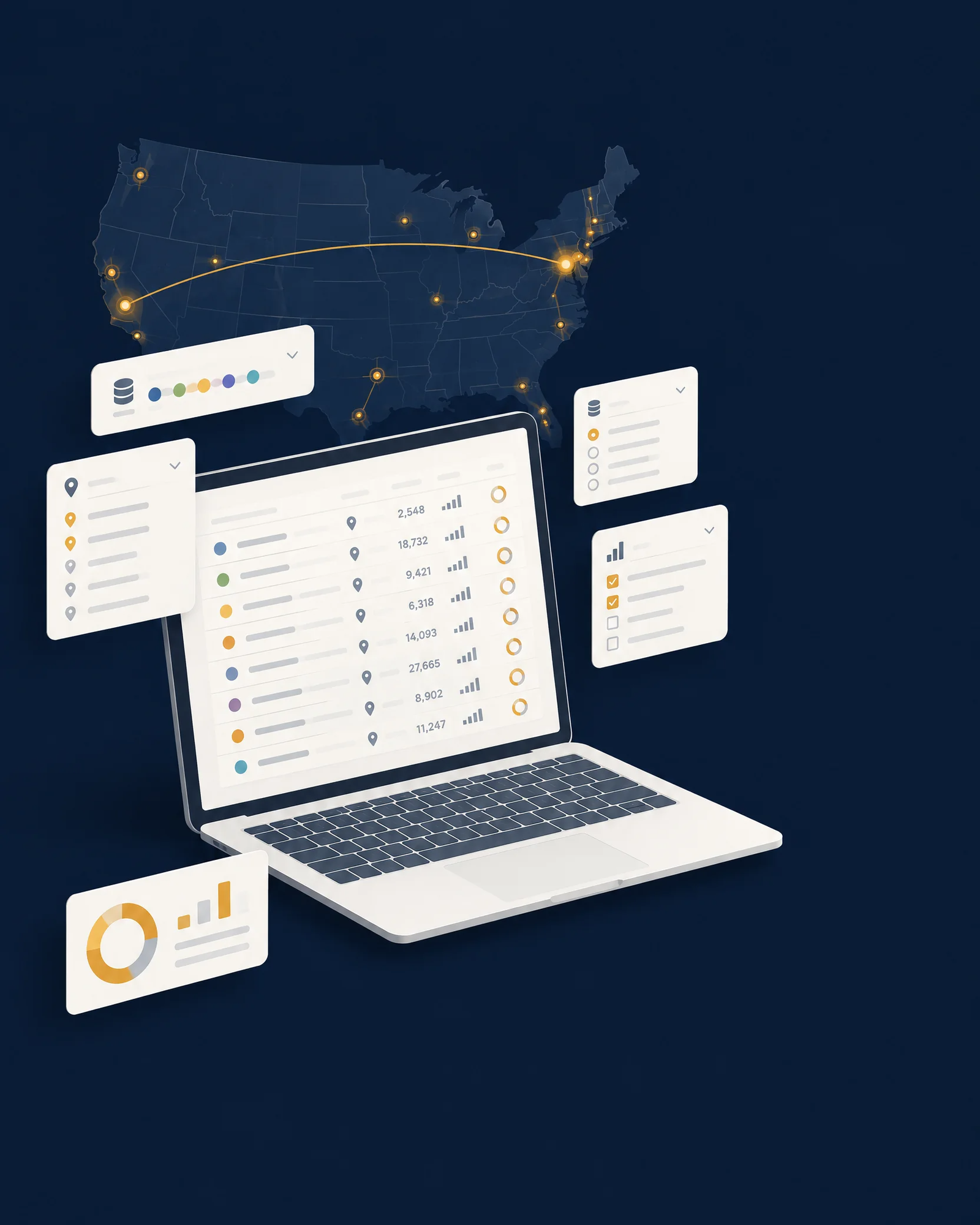 List57 online data catalog — real-time counts across US business and consumer databases